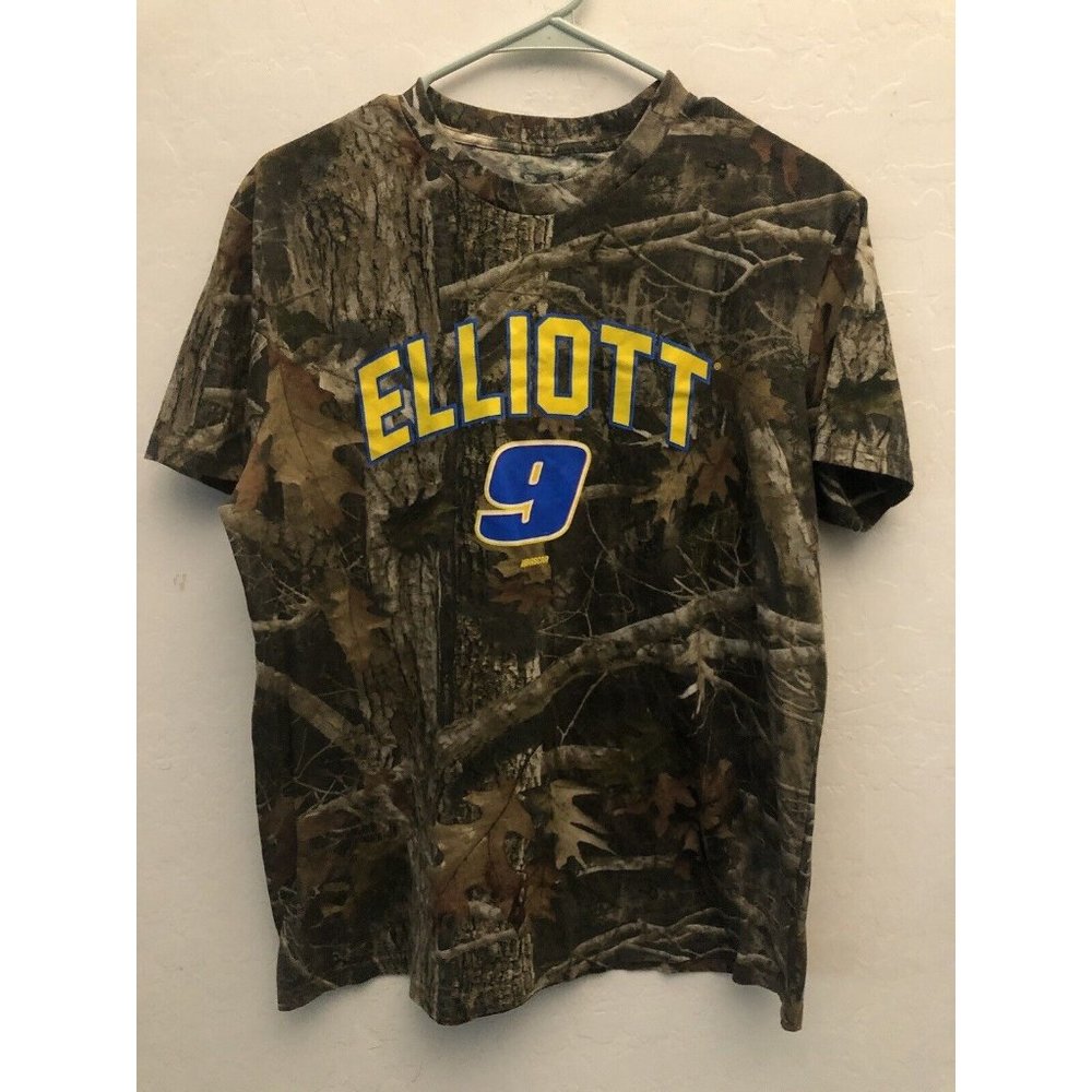 Nascar Chase Elliot #9 Short Sleeve Camo T-Shirt Team Realtree Size M Medium